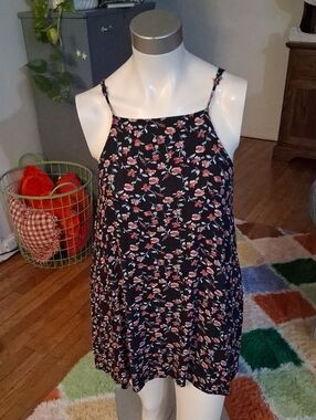 Mimi Chica Black Floral Spaghetti-Strap Dress